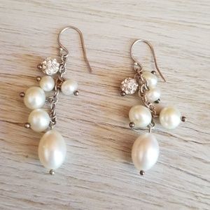 White Beaded Earrings